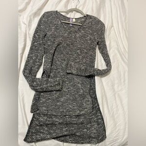 Gray Knit Sweater Dress tunic Francesca collection Alyo brand